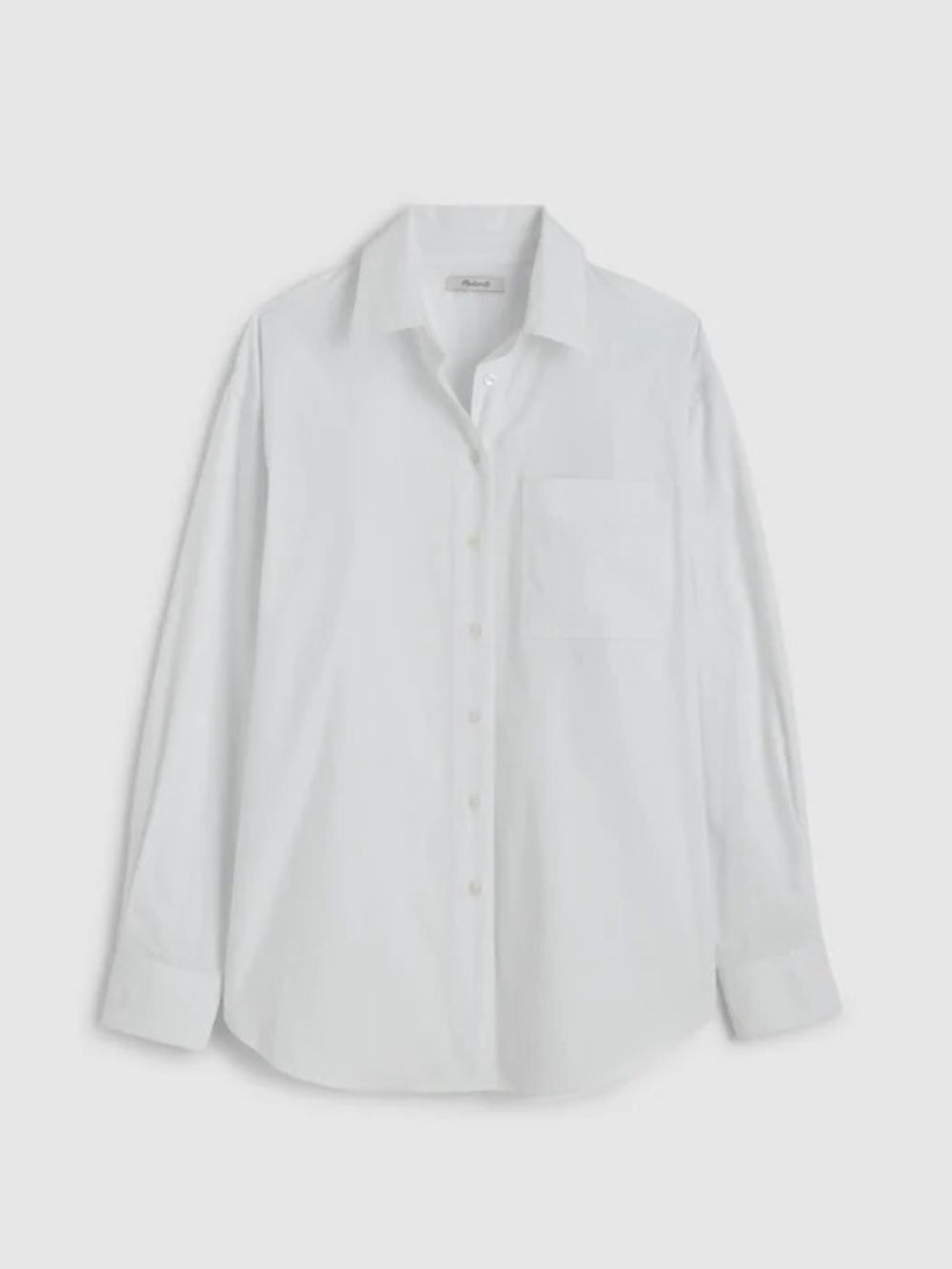 Madewell Oversized Button-Up Shirt in White Cotton Size XXS NWT - Picture 6 of 13
